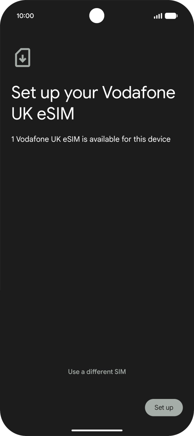 Tillat at telefonen legger til eSIM-en