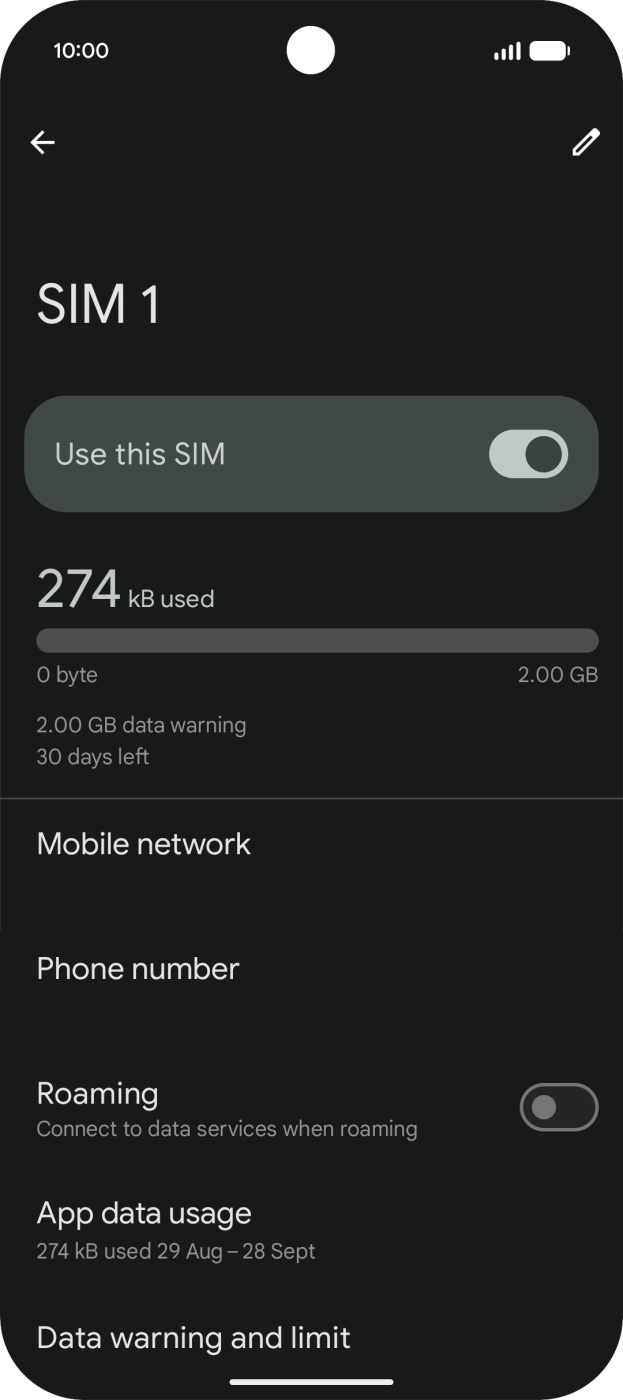 Slå på linjen og roaming
