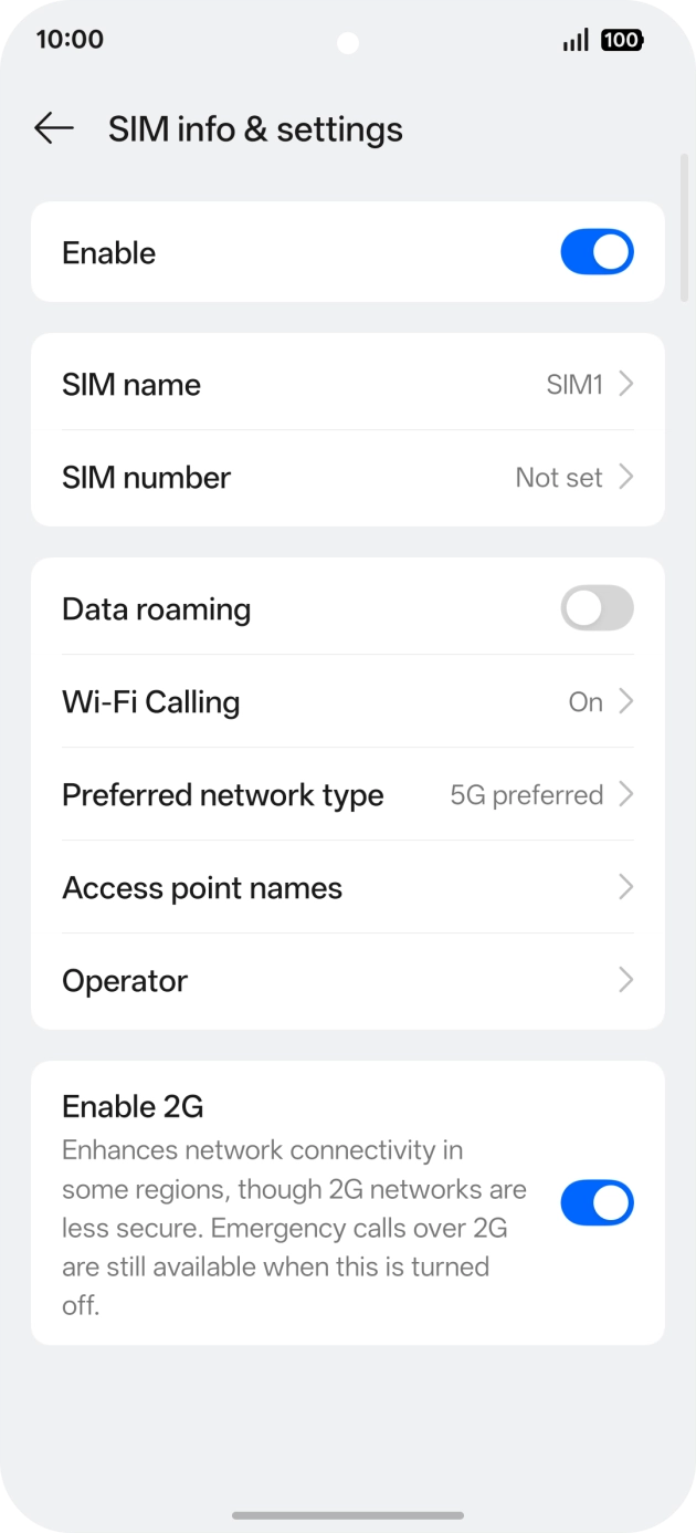 Slå på linjen og roaming