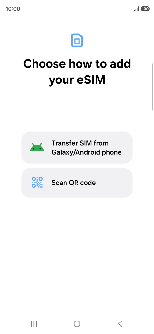 Tillat at telefonen legger til eSIM-en