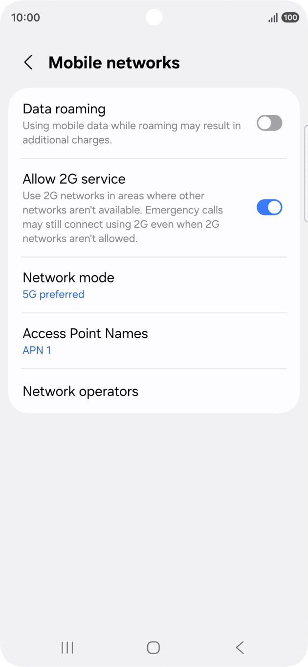 Slå på linjen og roaming