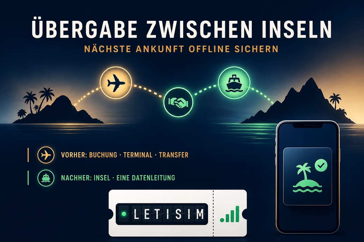 ÜBERGABE ZWISCHEN INSELN: NÄCHSTE ANKUNFT OFFLINE SICHERN